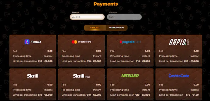 AmunRa Casino Australia pay